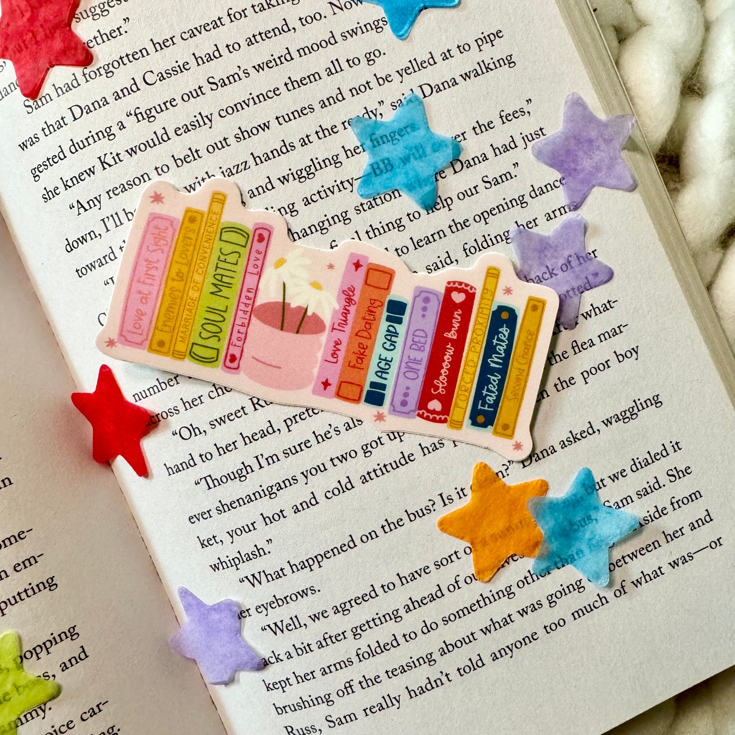 Romance Book Trope Stack Sticker